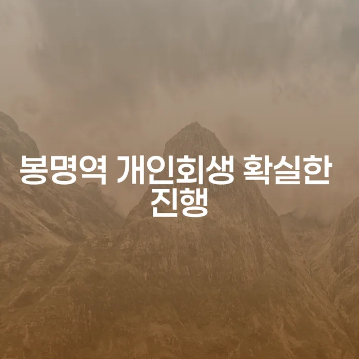 봉명역 개인회생 확실한 진행