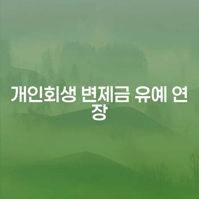 개인회생 변제금 유예 연장: 어떻게 할 수 있을까요?