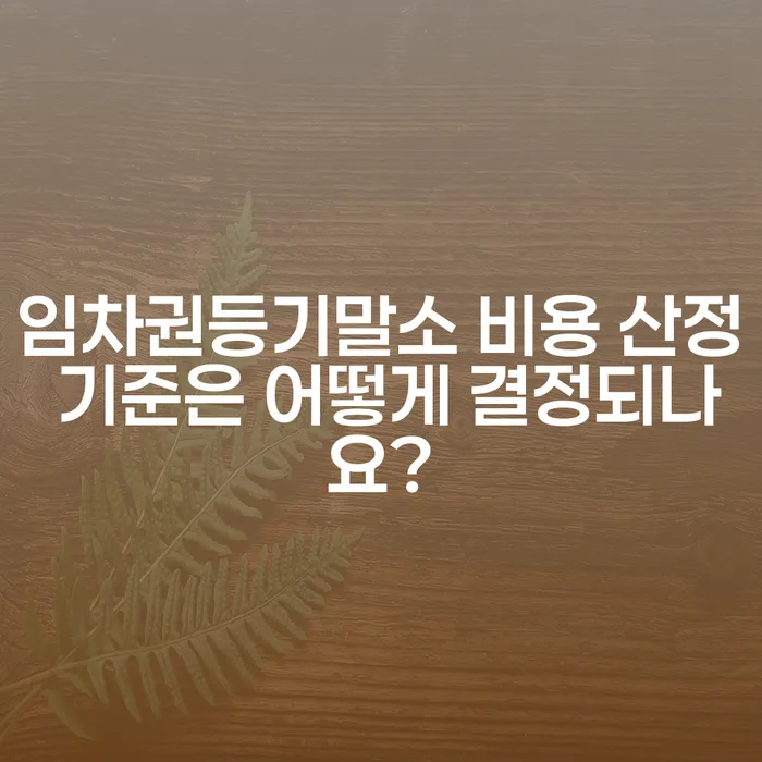 임차권등기말소 비용 산정 기준은 어떻게 결정되나요?